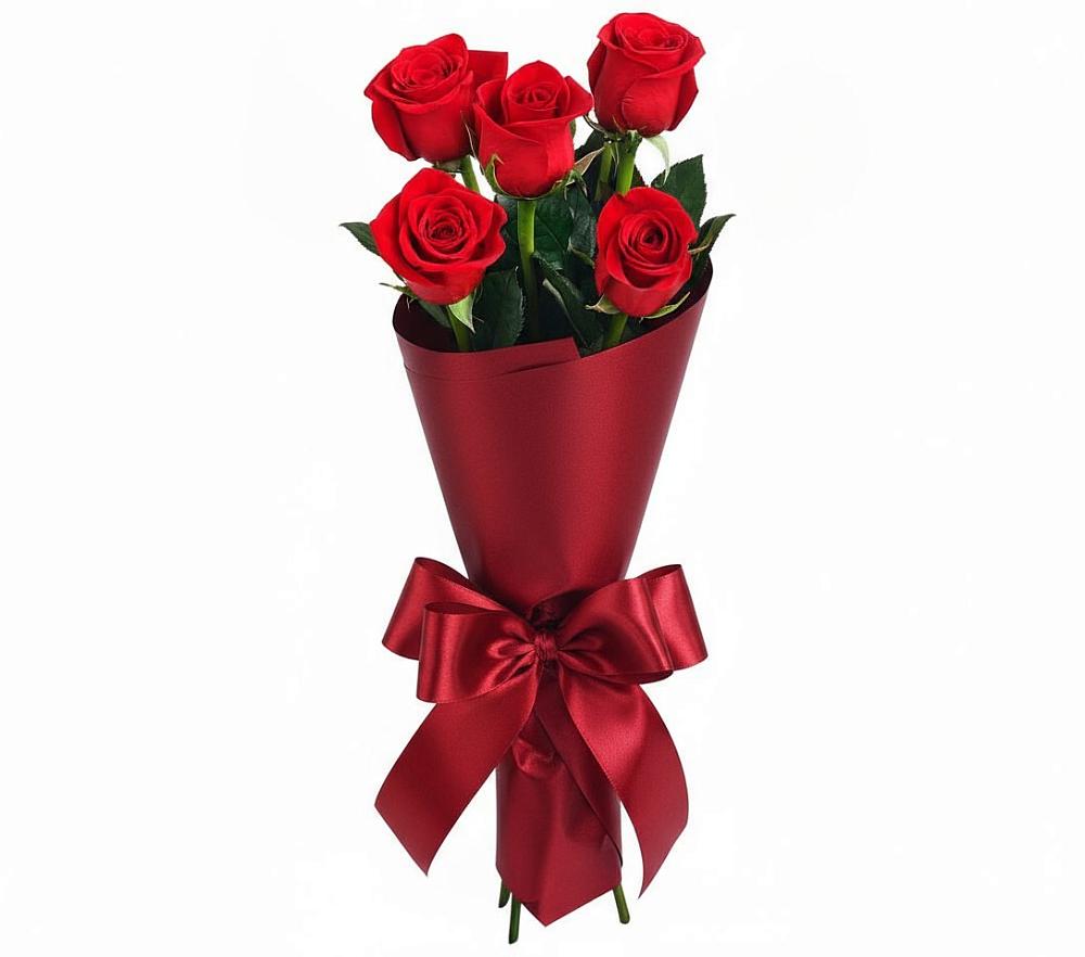 Букет 5 Красных роз Эдлесс Лав в Ильском
