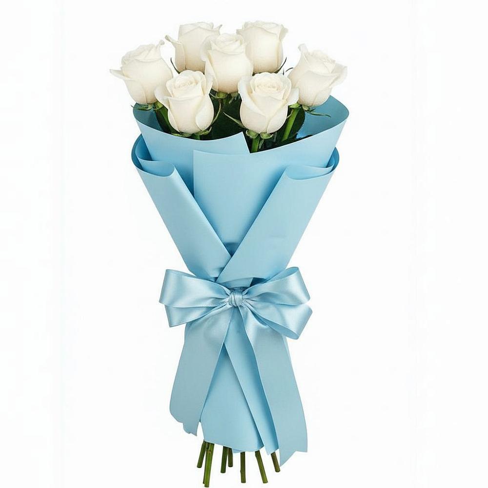 Букет 7 белых роз Проуд в Ильском