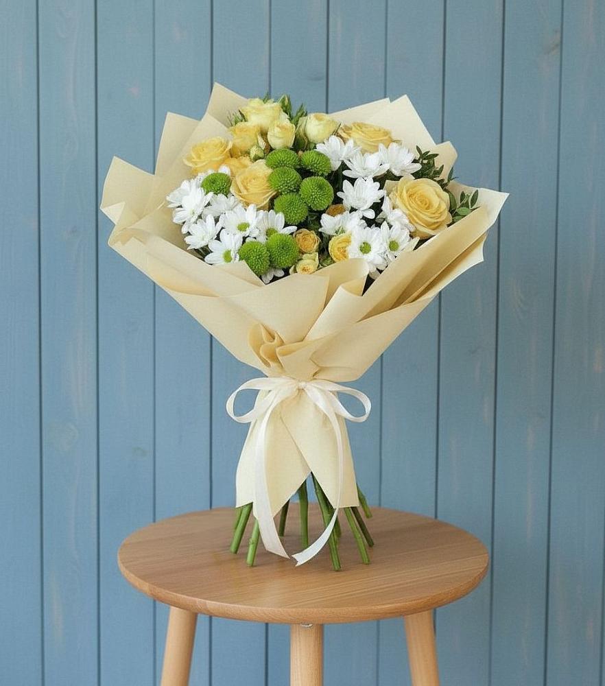 Букет цветов из: Хризантемы и Розы в Ильском