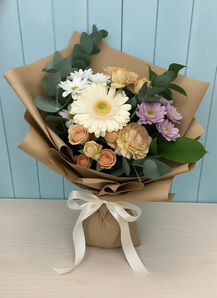 Букет цветов из: Герберы и Хризантемы в Ильском
