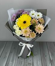 Букет цветов из:  Розы, Герберы и Хризантемы #REPLACE_PRED# Ильском
