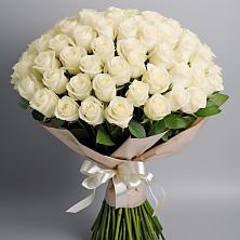 Букет 101 беля роза Белоснежка в Ильском