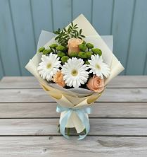 Букет цветов из:  Герберы, Розы и Хризантемы в Ильском